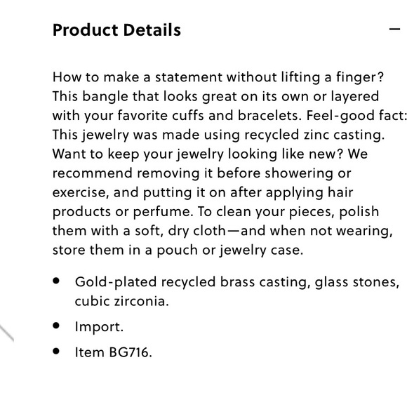 J. Crew Open Cuff Gold Pave Bangle - NEW - Picture 8 of 10